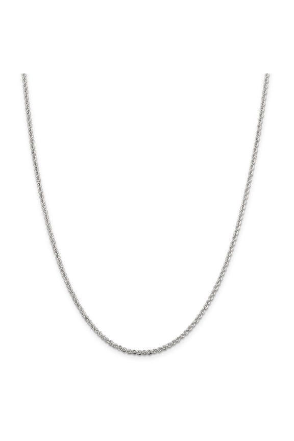 925 Sterling Silver 2.1mm Solid Rope Chain 22 Inch