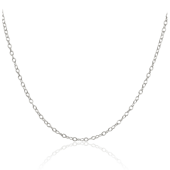 925 Sterling Silver 2.25mm Oval Cable Rolo Link Chain Belcher Necklace