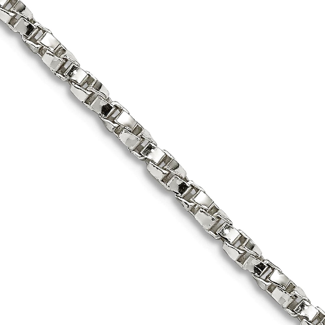 925 Sterling Silver 2.25mm Twisted Box Chain Necklace 26 Inch