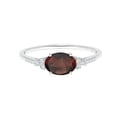 thumbnail image 1 of 925 Sterling Silver 2.5 Ctw Oval Garnet Gemstone Horizontal Set Women Cluster Ring, 1 of 4
