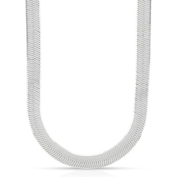 925 Sterling Silver 2.5mm - 11.5mm Herringbone Chain, FREE Microfiber Cloth, ITProLux Flat Imperial Link Mens Womens Necklace, Giorgio Bergamo