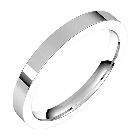925 Sterling Silver 2.5mm Flat Comfort-Fit Band Ring Size 7 Ring for Women and Men - 2.8 Grams