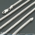 thumbnail image 1 of 925 Sterling Silver 2.5mm Franco Box Link Lobster Clasp Chain Necklace 16-30", 1 of 7