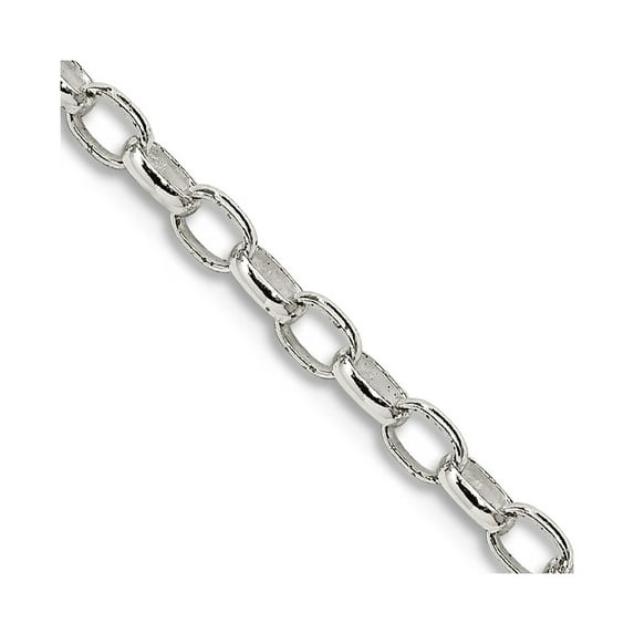 925 Sterling Silver 2.5mm Oval Fancy Rolo Chain Necklace 22 Inch Chain Necklace for Women and Men