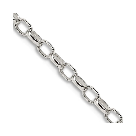 925 Sterling Silver 2.5mm Oval Fancy Rolo Chain Necklace 30 Inch Chain Necklace for Women and Men
