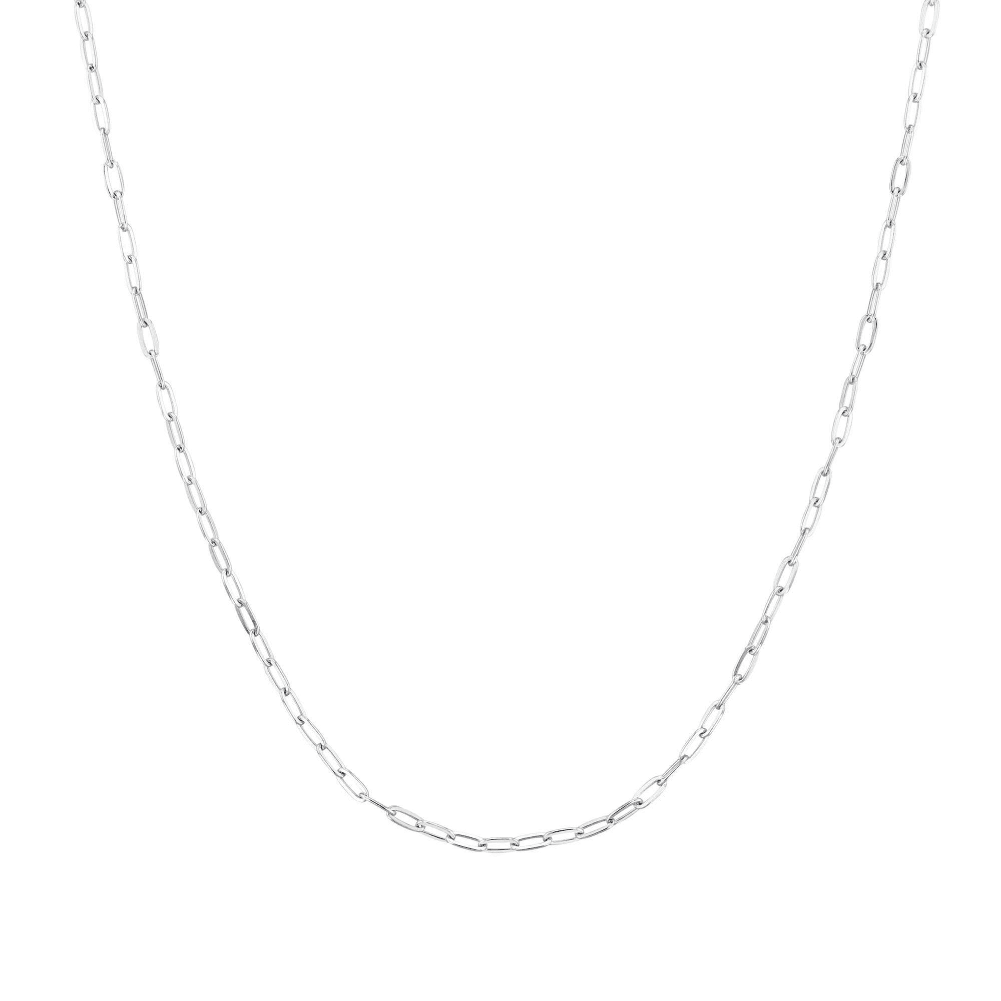 925 Sterling Silver 2.5mm Paperclip Chain Necklace 16 to 24