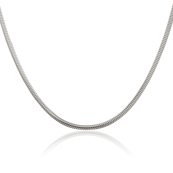 925 Sterling Silver 2.5mm Round Cubetto Omega Snake Chain Herringbone Necklace