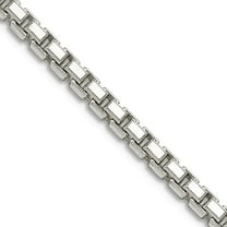 925 Sterling Silver 2.5mm Sparkle-Cut Box Chain Necklace 22 Inch Chain Necklace for Women and Men
