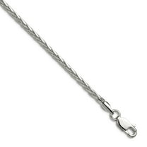 925 Sterling Silver 2.5mm Sparkle-Cut Square Spiga Chain Necklace 24 Inch Chain Necklace for Women and Men