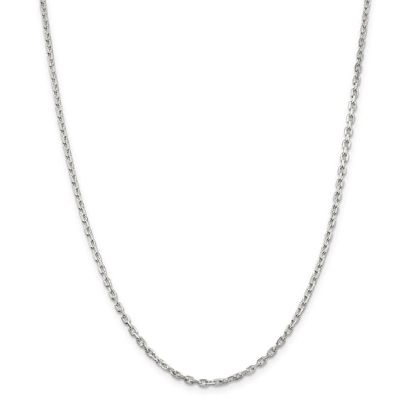 925 Sterling Silver 2.75mm Beveled Oval Cable Chain 24 Inch