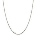 thumbnail image 1 of 925 Sterling Silver 2.75mm Beveled Oval Cable Pendant Chain 24 Inch, 1 of 7