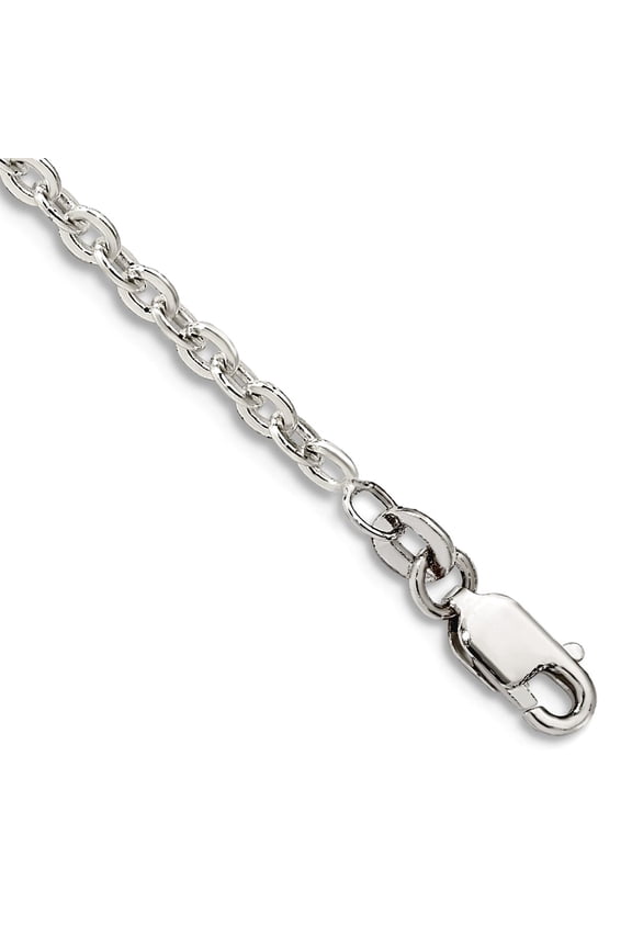 925 Sterling Silver 2.75mm Flat Cable Chain Bracelet 7 Inch Link Bracelet for Women and Men