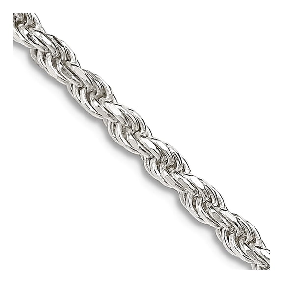 925 Sterling Silver 2.75mm Sparkle-Cut Rope Chain Necklace 28 Inch Chain Necklace for Women and Men