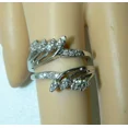 thumbnail image 1 of 925 Sterling Silver 2 Ct Round Cut White Moissanite Wedding Ring Enhancer Guard Wrap, 1 of 5