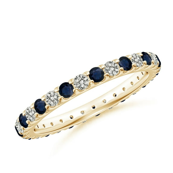925 Sterling Silver 2 Ctw Round Blue Sapphire Eternity Band Women Stacking Ring GIFT FOR HER