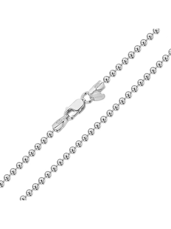 925 Sterling Silver 2 mm Ball Chain Necklace Size: 16 18 20 22 24 28 inch / 40 45 50 55 60 70 cm (28inch/70cm)