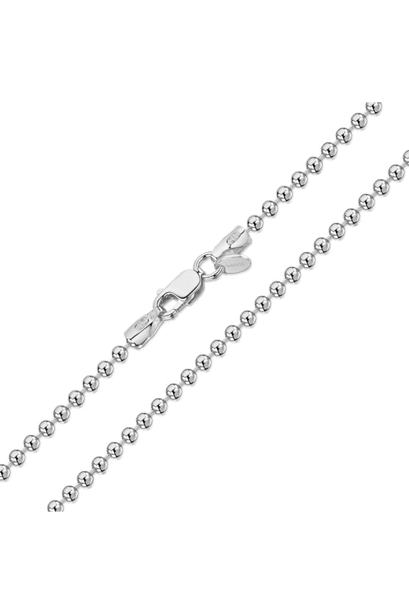925 Sterling Silver 2 mm Ball Chain Necklace Size: 16 18 20 22 24 28 inch / 40 45 50 55 60 70 cm (28inch/70cm)
