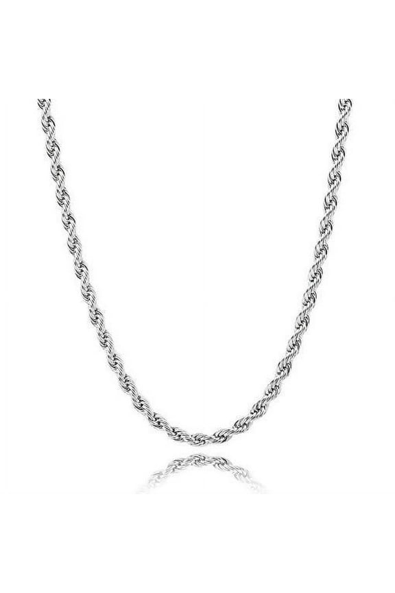 .925 Sterling Silver 2 mm Italy Diamond-Cut Rope Chain