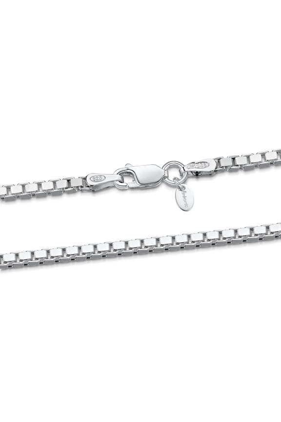 925 Sterling Silver 2 mm Venice Box Chain Necklace Size: 18 22 26 inch / 45 55 65 cm (26inch/65cm)