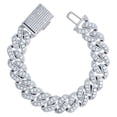 925 Sterling Silver 20.81ct Moissanite Comfort Curb Chain Bracelet 18mm ...