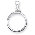 thumbnail image 1 of 925 Sterling Silver 21.1 x 2mm $0.05 Diamond Cut Coin Bezel (22x33mm) Pendant / Charm Pendant / Charm, 1 of 2