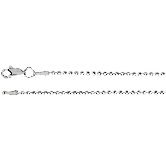 925 Sterling Silver 24 Inch Polished Bead Chain With Lobster Clasp Chain Necklace for Women and Men