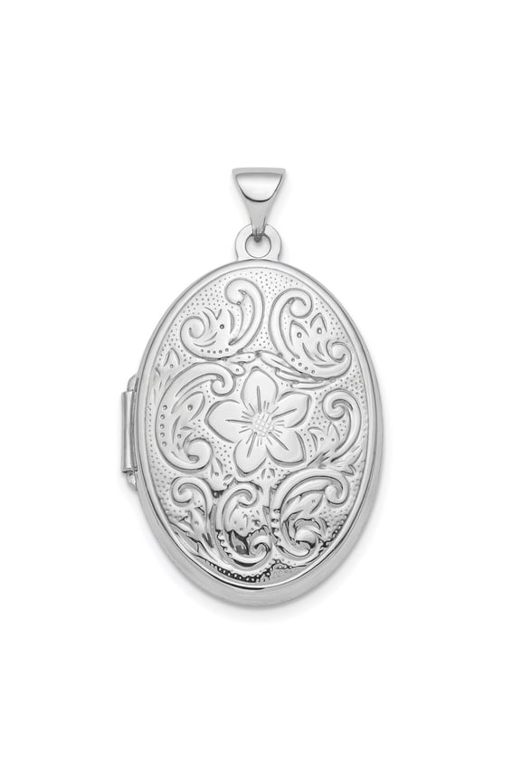 925 Sterling Silver 26mm Patterned Oval Shape Locket Pendant Necklace Fine Jewelry For Women Gifts For Her