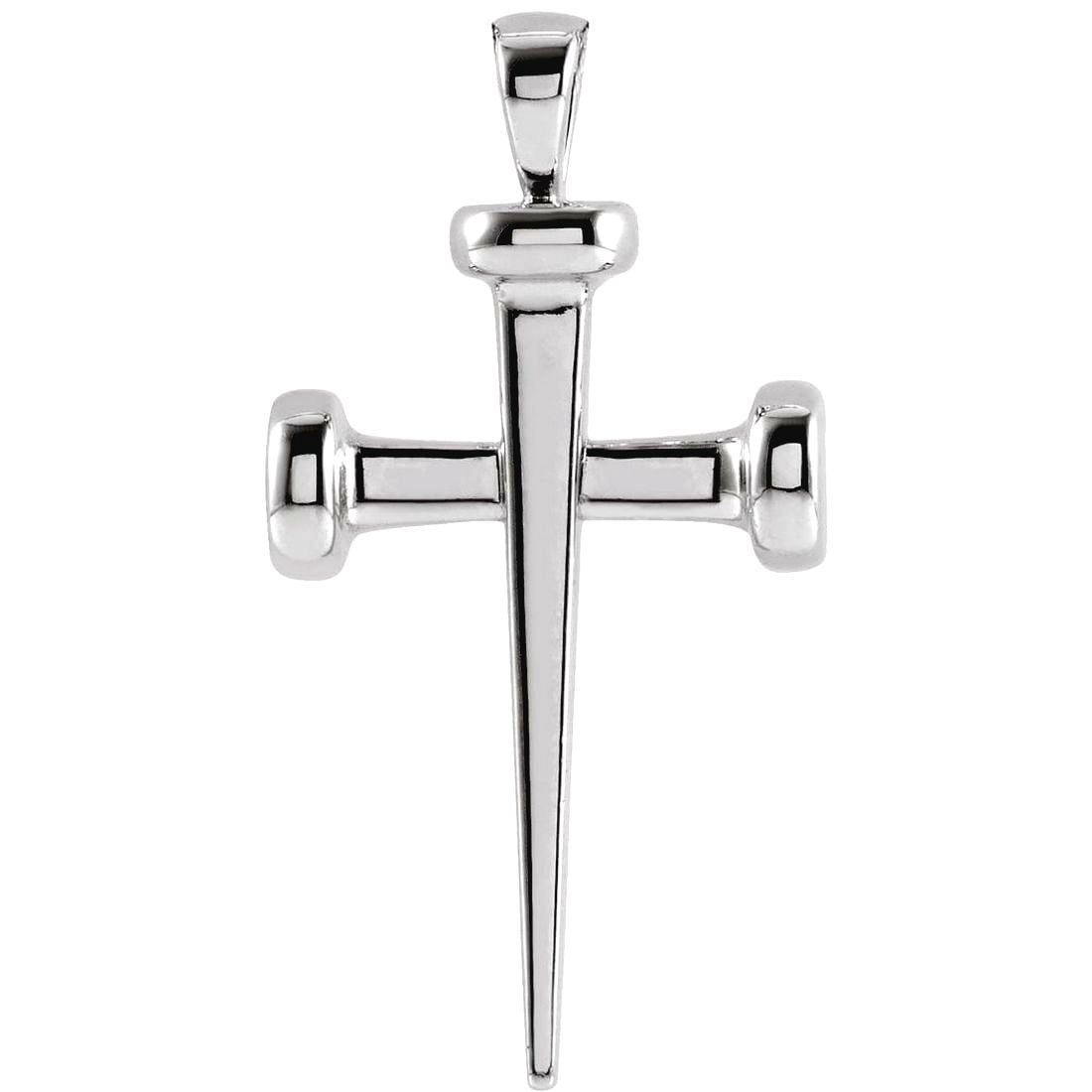 925 Sterling Silver 28x14.71mm Polished Nail Religious Faith Cross Pendant Necklace Pendant for Women