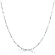 925 Sterling Silver 2MM Figaro Link Chain Necklaces, Solid 925 Italy, Next Level Jewelry