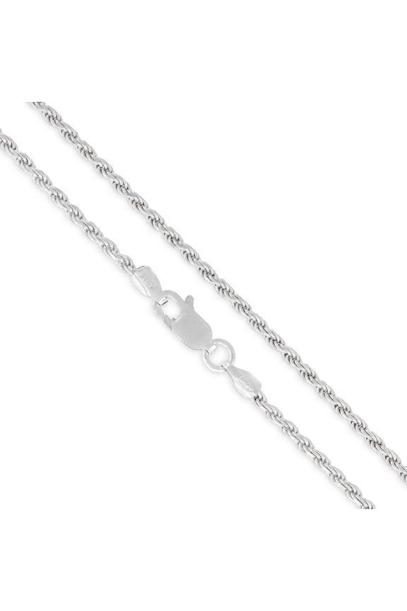 925 Sterling Silver 2MM Rope Diamond-Cut Chain Necklaces, Solid 925 Italy, Next Level Jewelry