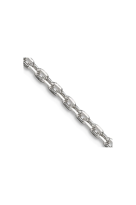 925 Sterling Silver 2mm Beveled Oval Cable Chain Necklace 36 Inch Chain Necklace for Women and Men