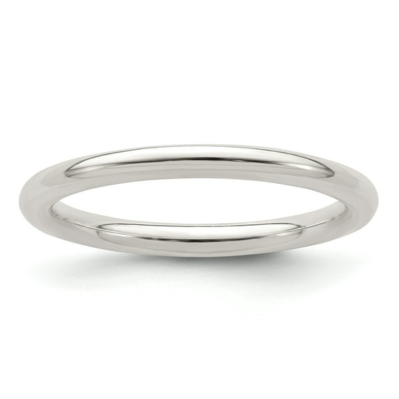 925 Sterling Silver 2mm Comfort Fit Band Ring Size 6.5