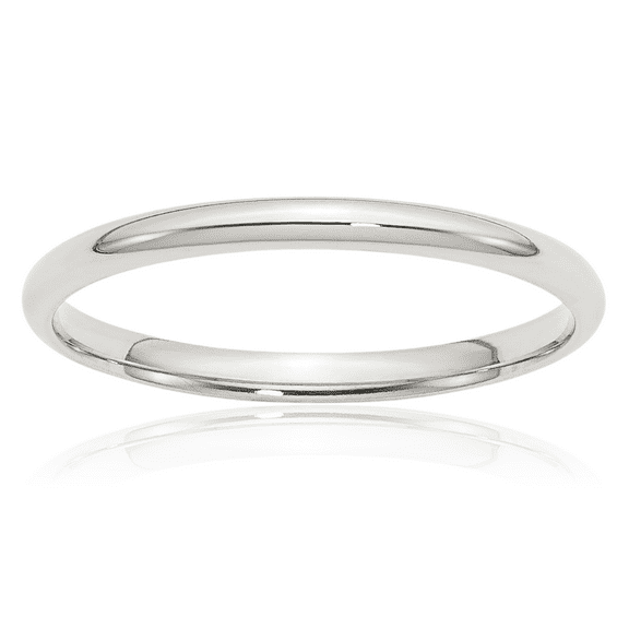 925 Sterling Silver 2mm Comfort Fit Plain Classic Wedding Band Ring