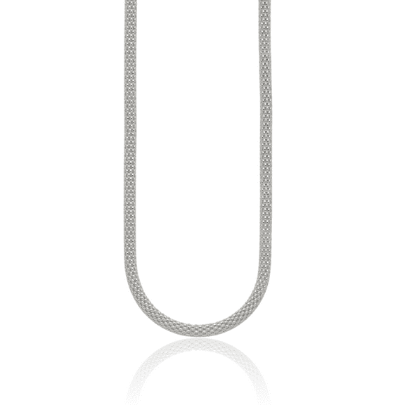 925 Sterling Silver 2mm Popcorn Mesh Chain Necklace