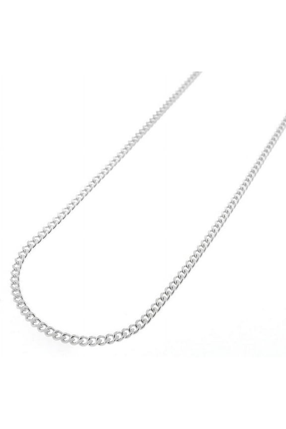 A&M 925 Sterling Silver 2mm Cuban Chain Necklace, 16–24 Inch, Lobster Clasp, Adult Unisex