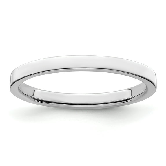 925 Sterling Silver 2mm Flat Band Ring Size 13