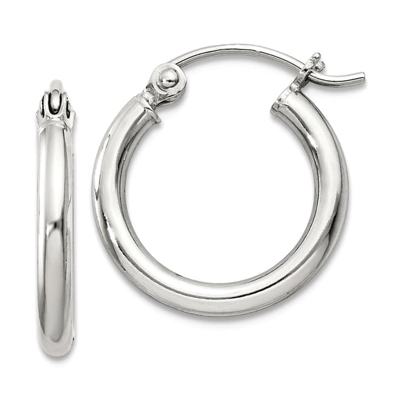 925 Sterling Silver 2mm Round Hoop Earrings 17x15mm Wide 2mm Thick Hoop Earring for Women