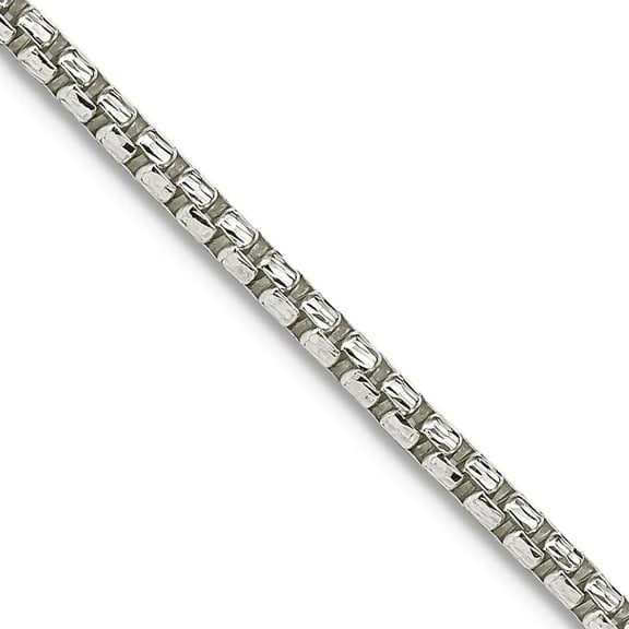 925 Sterling Silver 2mm Sparkle-Cut Round Box Chain Necklace 26 Inch Chain Necklace for Women and Men