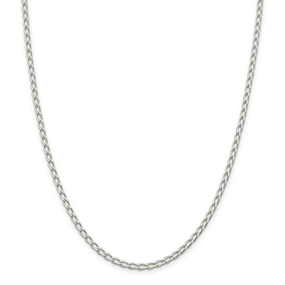 925 Sterling Silver 3.2mm Open Link Chain 24 Inch