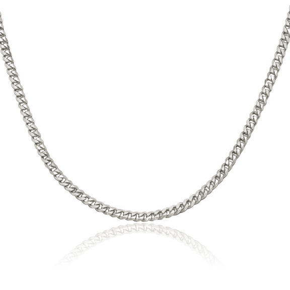 925 Sterling Silver 3.5mm Curb Link Chain Necklace 16 inch
