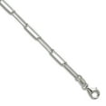 thumbnail image 1 of 925 Sterling Silver 3.5mm Sparkle-Cut Paperclip Chain Necklace 18 Inch Chain Necklace for Women and Men, 1 of 2