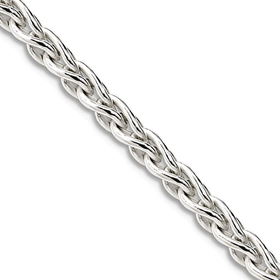 925 Sterling Silver 3.7mm Round Spiga Chain Necklace 26 Inch Chain Necklace for Women and Men