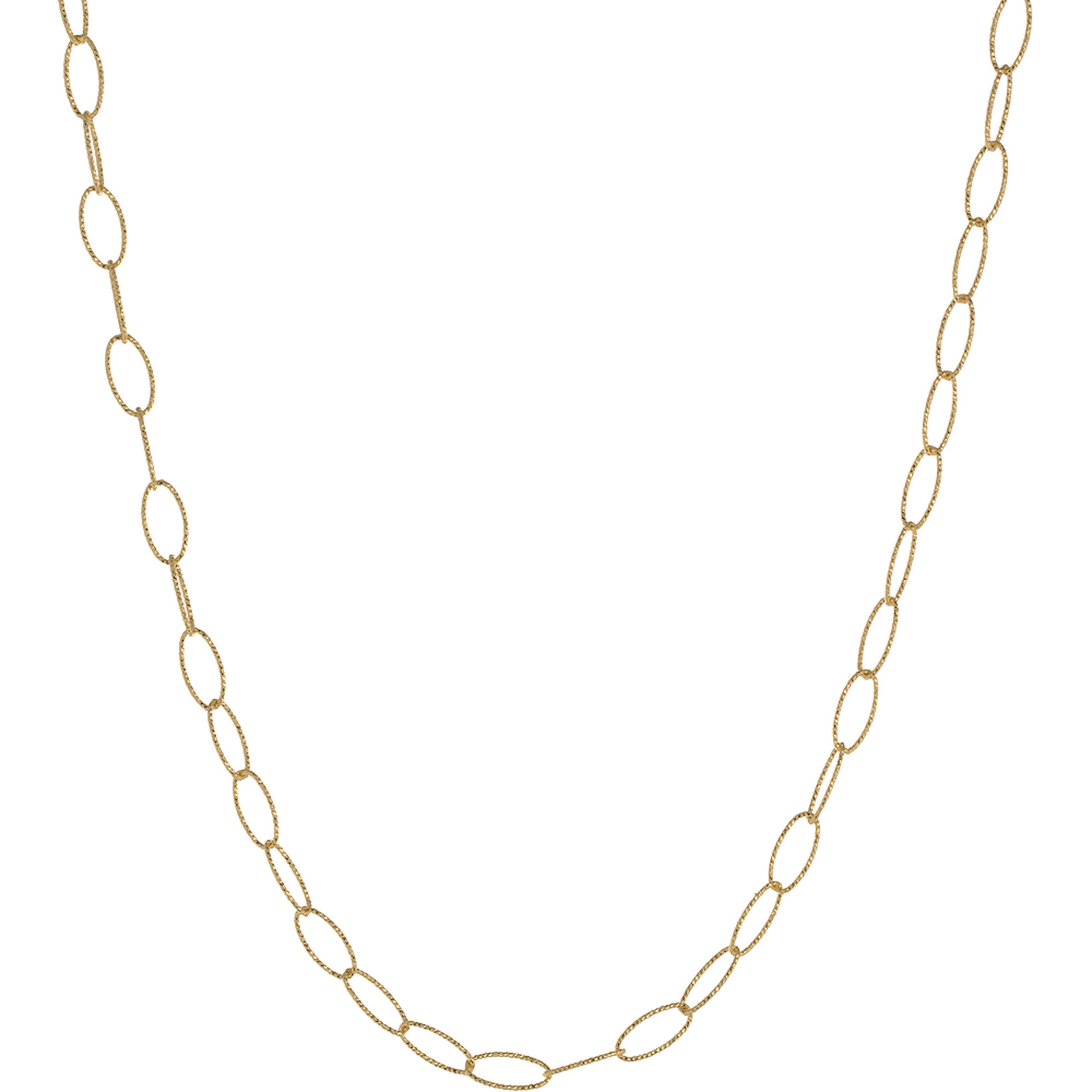 925 Sterling Silver 30'' Oval Sparkle Ro