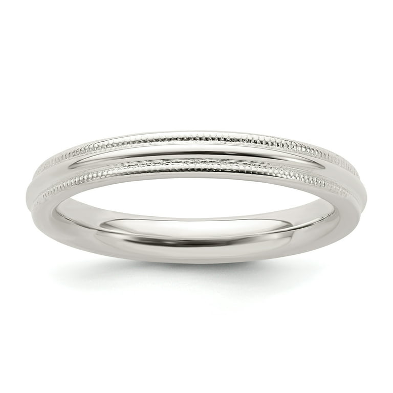 Sterling Silver 3mm Milgrain Comfort Fit Band Sterling Silver 3mm Milgrain Comfort Fit Band