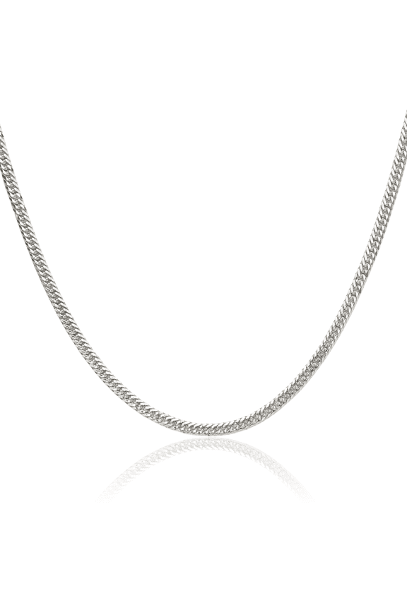 925 Sterling Silver 3mm Double Curb Link Chain Necklace