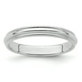 thumbnail image 1 of 925 Sterling Silver 3mm Half Round Milgrain Band Ring Size 7, 1 of 6