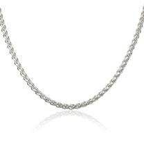 925 Sterling Silver 3mm Round Spiga Wheat Link Chain Necklace 16 inch