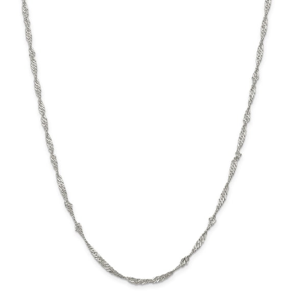 925 Sterling Silver 3mm Singapore Chain 24 Inch