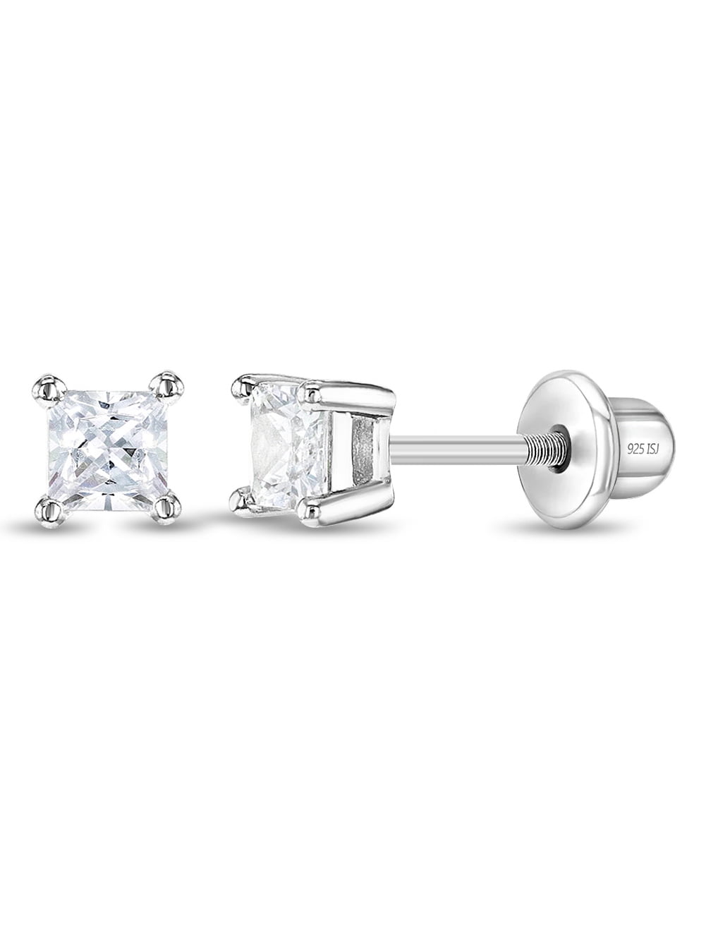 Square screw back earrings online