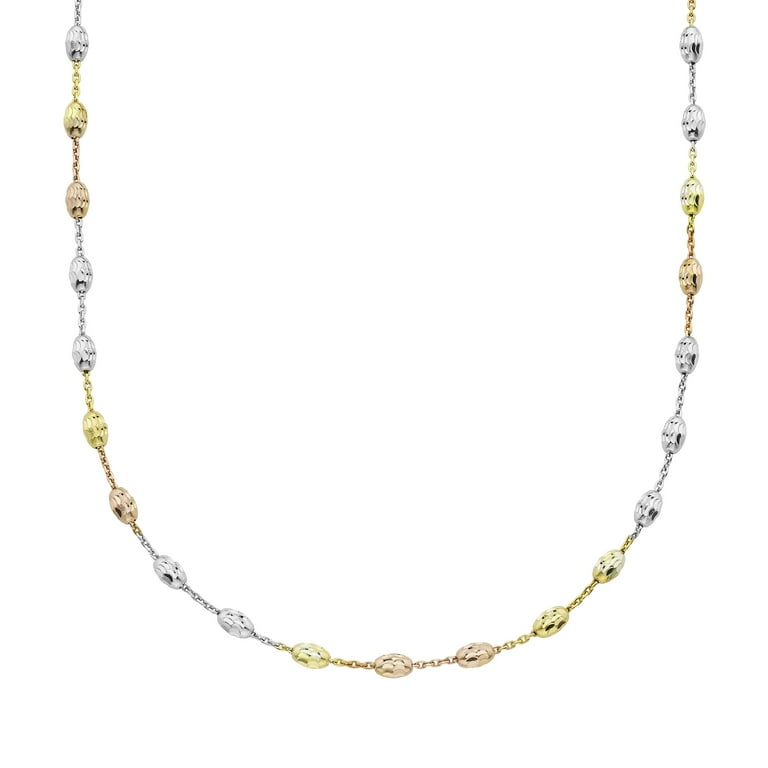 Tri color 2025 chain necklace